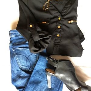 Sheer Black Blouse